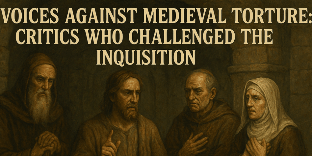 a group of medieval critics who stood against the brutal practices of the Inquisition, highlighting their courage in challenging the prevailing system of torture and persecution