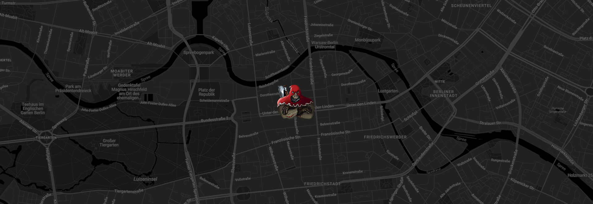 dark map of Berlin, with streets